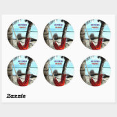 Sticker Rond Infirmière à la retraite - Hamac à la plage (Feuille)