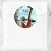 Sticker Rond Infirmière à la retraite - Hamac à la plage (Sac)