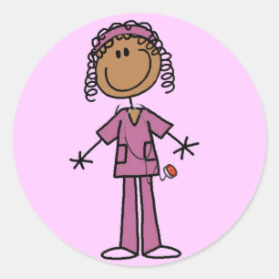 Sticker Rond Infirmière afro-américaine