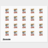 Sticker Rond Infirmière alimentée par le café (Feuille)