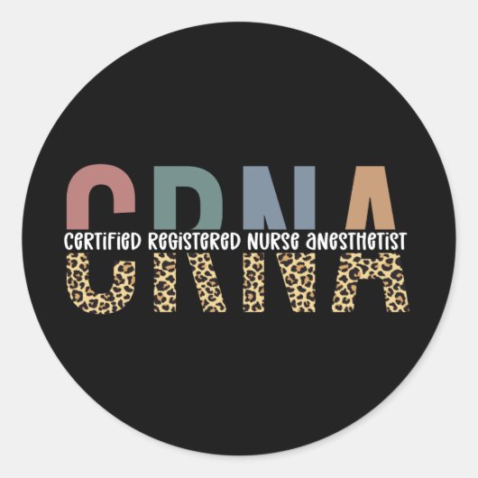 Sticker Rond Infirmière anesthésiste certifiée CRNA (Devant)
