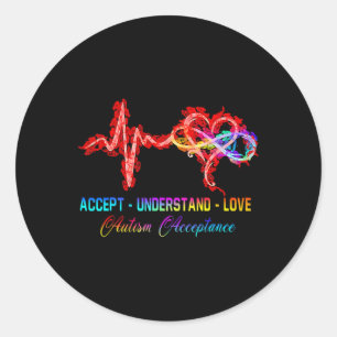 Sticker Rond Infirmière Autisme Accepter Comprendre Amour Autis