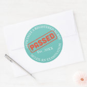 Sticker Rond infirmière autorisée - a réussi nclex-rn (Enveloppe)