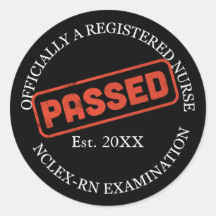 Sticker Rond infirmière autorisée - a réussi nclex-rn
