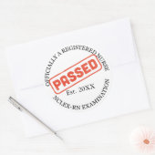 Sticker Rond infirmière autorisée - a réussi nclex-rn (Enveloppe)
