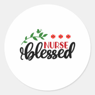 Sticker Rond Infirmière Cadeau Béni