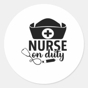 Sticker Rond Infirmière-cadeau en service