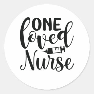 Sticker Rond Infirmière Cadeau Une infirmière aimée