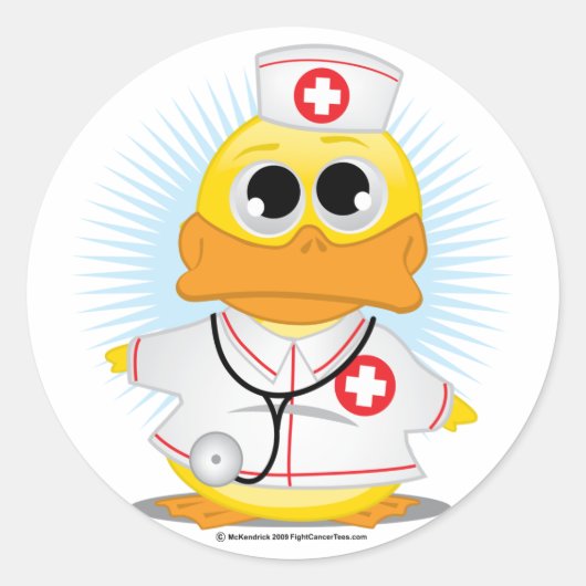 Sticker Rond Infirmière Canard (Devant)