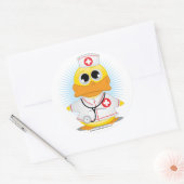 Sticker Rond Infirmière Canard (Enveloppe)