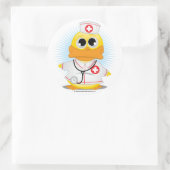 Sticker Rond Infirmière Canard (Sac)
