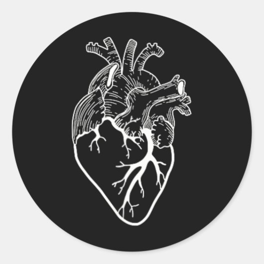 Sticker Rond Infirmière cardiaque anatomique (Devant)