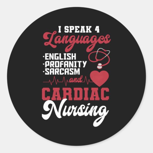 Sticker Rond Infirmière Cardiaque Rn Praticien En Cardiologie C (Devant)