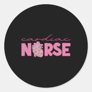 Sticker Rond Infirmière cardiaque Saint-Valentin Cardiologie de