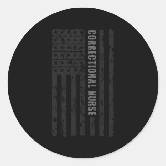 Sticker Rond Infirmière correctionnelle American Flag Infirmièr (Devant)