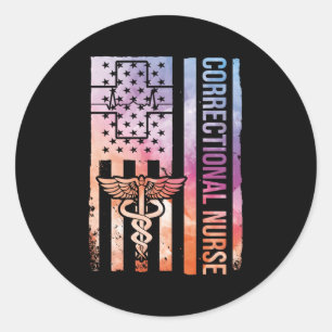 Sticker Rond Infirmière correctionnelle Prison Infirmière Déten