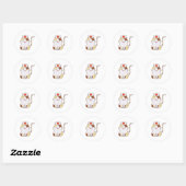Sticker Rond Infirmière de chats Kawaii (Feuille)