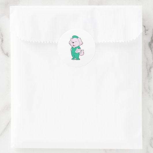 Sticker Rond Infirmière de chien (Sac)