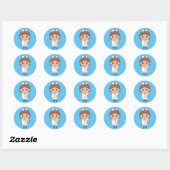 Sticker Rond Infirmière de dessin animé (Feuille)