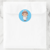 Sticker Rond Infirmière de dessin animé (Sac)