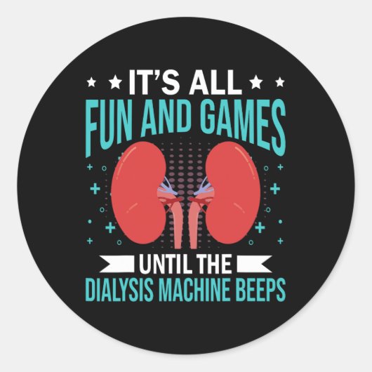 Sticker Rond Infirmière de dialyse rénale (Devant)