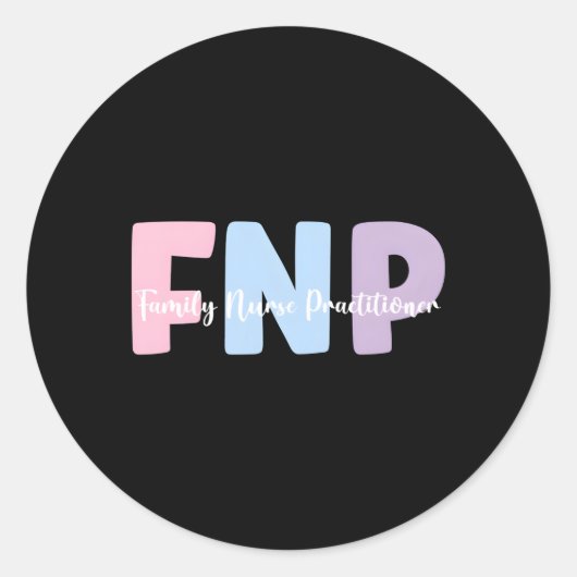 Sticker Rond Infirmière de famille Praticien Fnp (Devant)