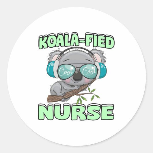 Sticker Rond Infirmière de Koala (Devant)