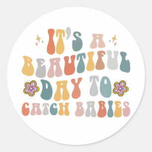 Sticker Rond Infirmière de la main-d'oeuvre et de l'accouchemen