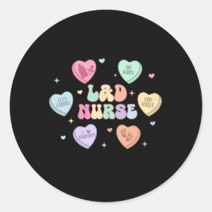 Sticker Rond Infirmière de la Saint-Valentin Travail Et Livrais