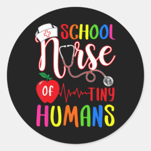 Sticker Rond Infirmière De Minuscules Humains Infirmière Ck À L