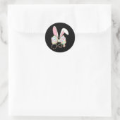 Sticker Rond Infirmière de Pâques Coquette Arc Stéthoscope Lapi (Sac)