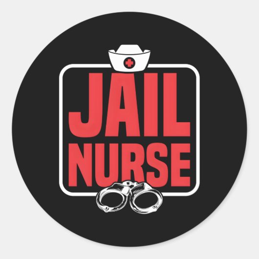 Sticker Rond Infirmière De Prison Infirmière Infirmière De Déte (Devant)