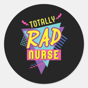 Sticker Rond Infirmière des années 90 vintage Halloween Fun Inf