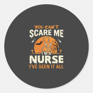 Sticker Rond Infirmière d'Halloween Fais-moi peur