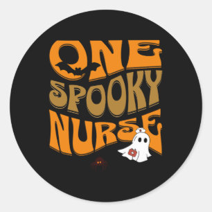 Sticker Rond Infirmière d'Halloween Produit drôle Scary Déplais