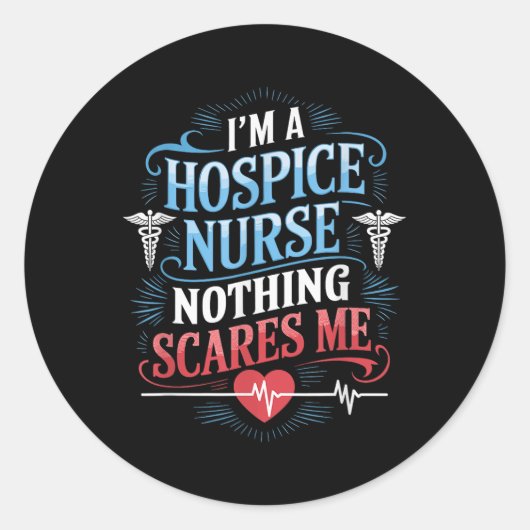 Sticker Rond Infirmière D'Hospice Conception Pour Les Infirmièr (Devant)