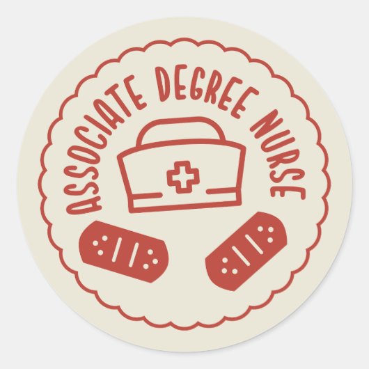 Sticker Rond Infirmière diplômée d'État (Devant)