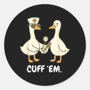 Sticker Rond Infirmière d'oie mignonne drôle d'oie er infirmièr