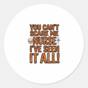 Sticker Rond Infirmière drôle a tout vu conception Halloween vi