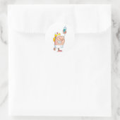 Sticker Rond Infirmière drôle avec une seringue (Sac)