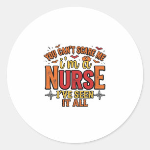 Sticker Rond Infirmière Drôle Halloween Tu Ne Peux Pas Me Faire