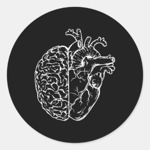 Sticker Rond Infirmière du cerveau anatomique Infirmière enseig
