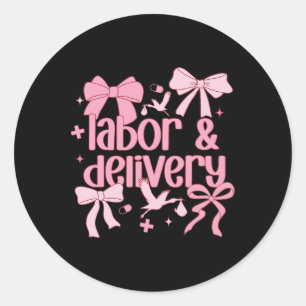 Sticker Rond Infirmière Du Travail Et De La Livraison Des Femme