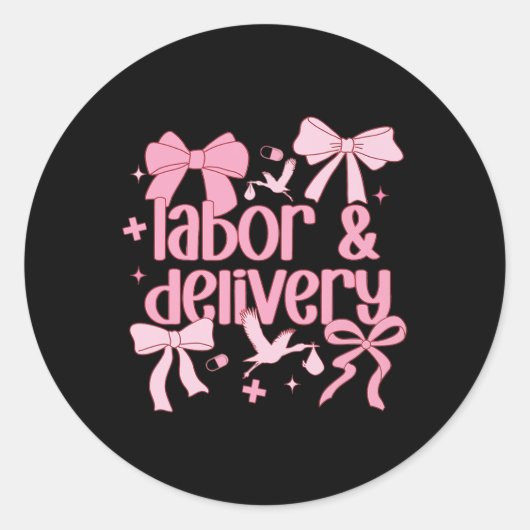 Sticker Rond Infirmière Du Travail Et De La Livraison Des Femme (Devant)