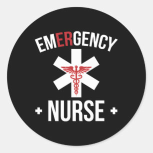 Sticker Rond Infirmière d'urgence Infirmière d'urgence