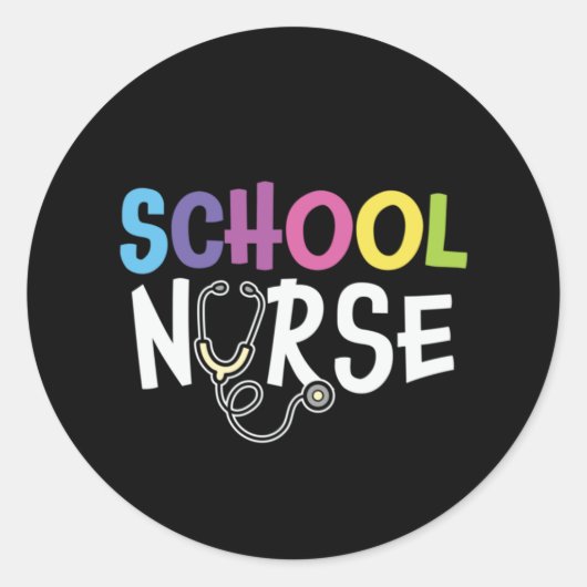 Sticker Rond Infirmière école-cadeau (Devant)