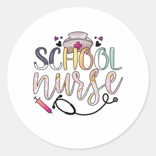 Sticker Rond Infirmière école-cadeau (Devant)