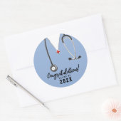 Sticker Rond Infirmière École de soins infirmiers Graduation Cl (Enveloppe)