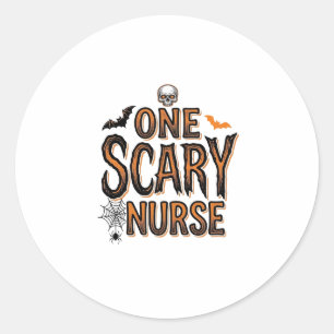 Sticker Rond Infirmière effrayante Halloween Vintage Gravure T-