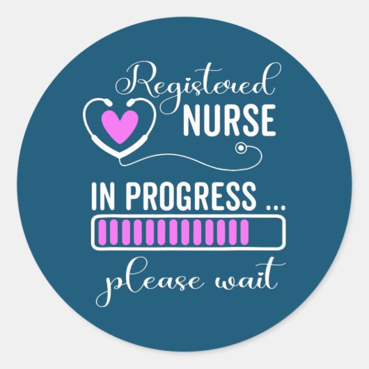 Sticker Rond Infirmière En Cours Veuillez Attendre (Devant)